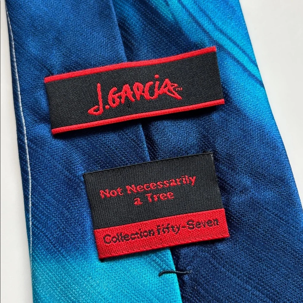 J. Garcia Neck‎ Tie Not Necessarily A Tree Collection 57 Blue Silk Gift Mens